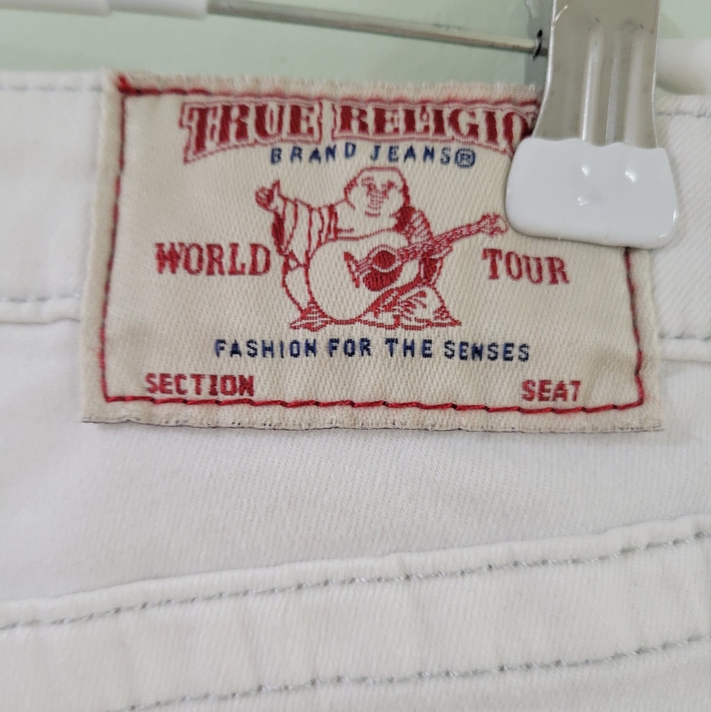 TRUE RELIGION Stretch Denim Shorts Contrast Stitching. 28 Excellent - Picture 6 of 14